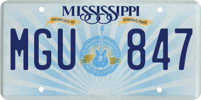 MS license plate MGU847
