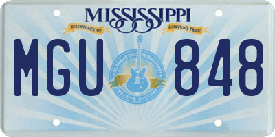 MS license plate MGU848