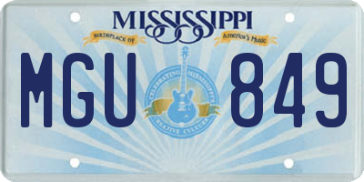 MS license plate MGU849