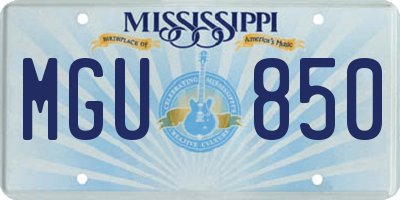 MS license plate MGU850