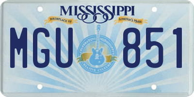 MS license plate MGU851