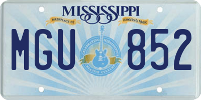 MS license plate MGU852
