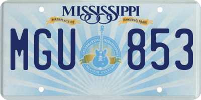 MS license plate MGU853
