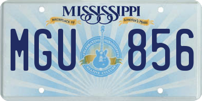 MS license plate MGU856