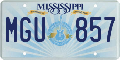 MS license plate MGU857