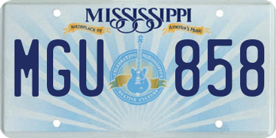 MS license plate MGU858