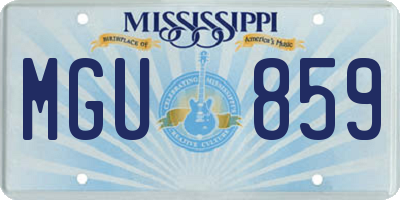 MS license plate MGU859