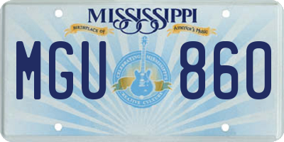 MS license plate MGU860