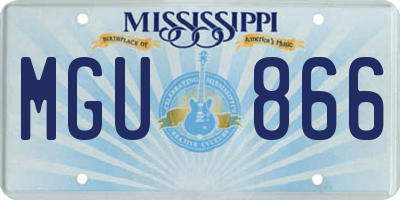 MS license plate MGU866