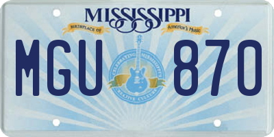 MS license plate MGU870