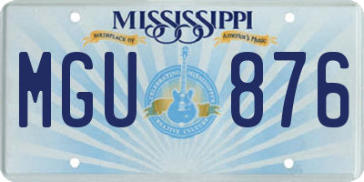 MS license plate MGU876