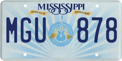 MS license plate MGU878