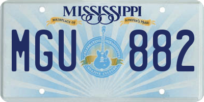 MS license plate MGU882