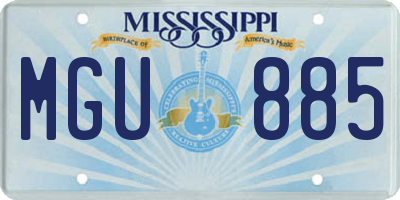 MS license plate MGU885