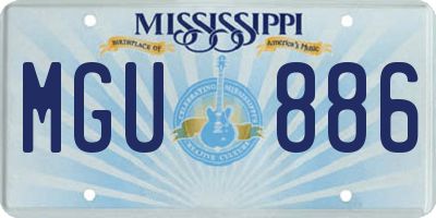 MS license plate MGU886