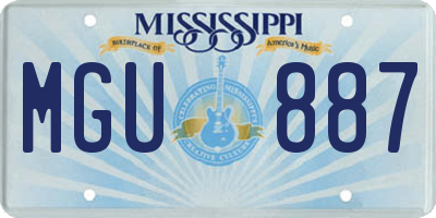 MS license plate MGU887