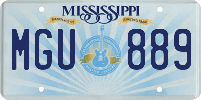 MS license plate MGU889