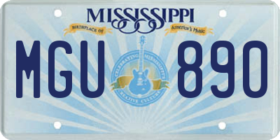 MS license plate MGU890
