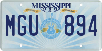 MS license plate MGU894