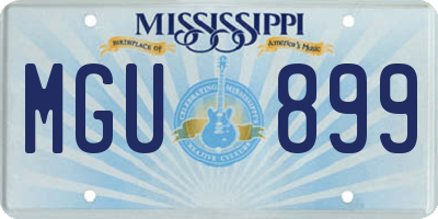 MS license plate MGU899