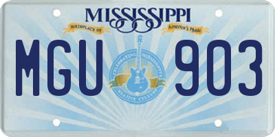 MS license plate MGU903