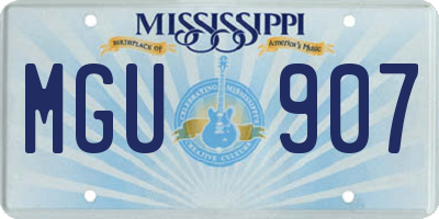 MS license plate MGU907