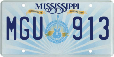MS license plate MGU913