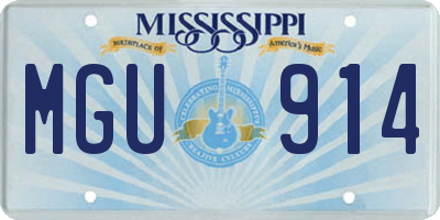 MS license plate MGU914