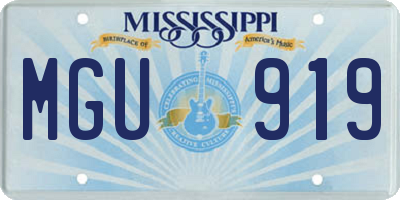 MS license plate MGU919