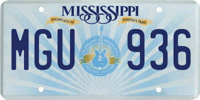 MS license plate MGU936