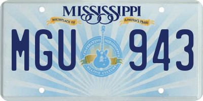 MS license plate MGU943