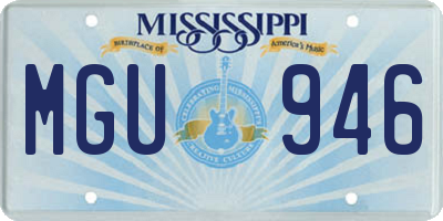 MS license plate MGU946