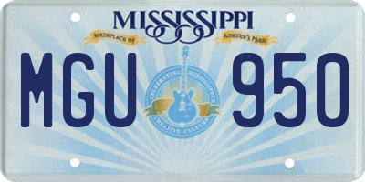 MS license plate MGU950