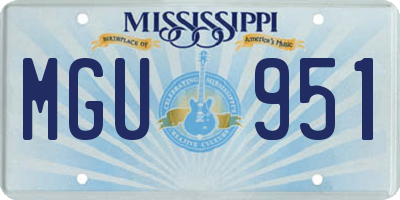 MS license plate MGU951