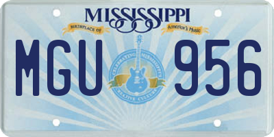 MS license plate MGU956