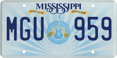 MS license plate MGU959