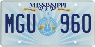MS license plate MGU960