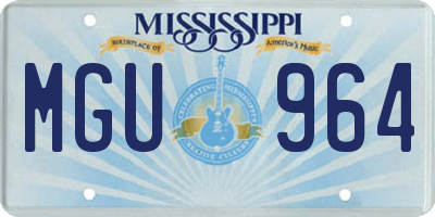 MS license plate MGU964