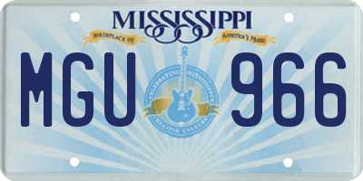 MS license plate MGU966