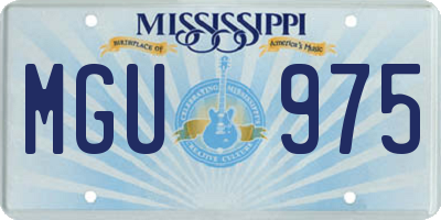 MS license plate MGU975