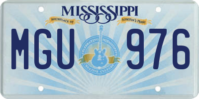 MS license plate MGU976