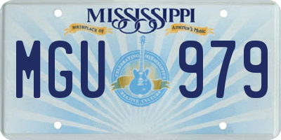 MS license plate MGU979