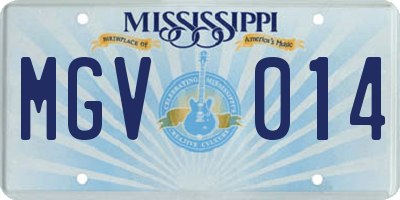 MS license plate MGV014