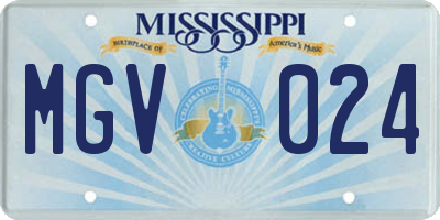 MS license plate MGV024