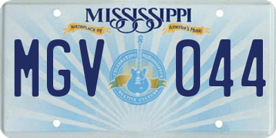 MS license plate MGV044