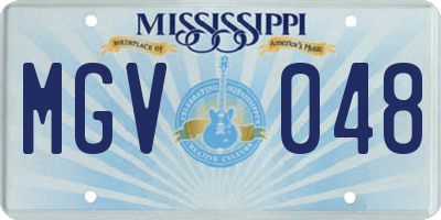 MS license plate MGV048