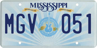 MS license plate MGV051