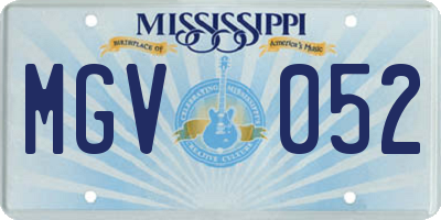 MS license plate MGV052
