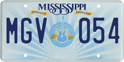 MS license plate MGV054