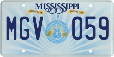 MS license plate MGV059